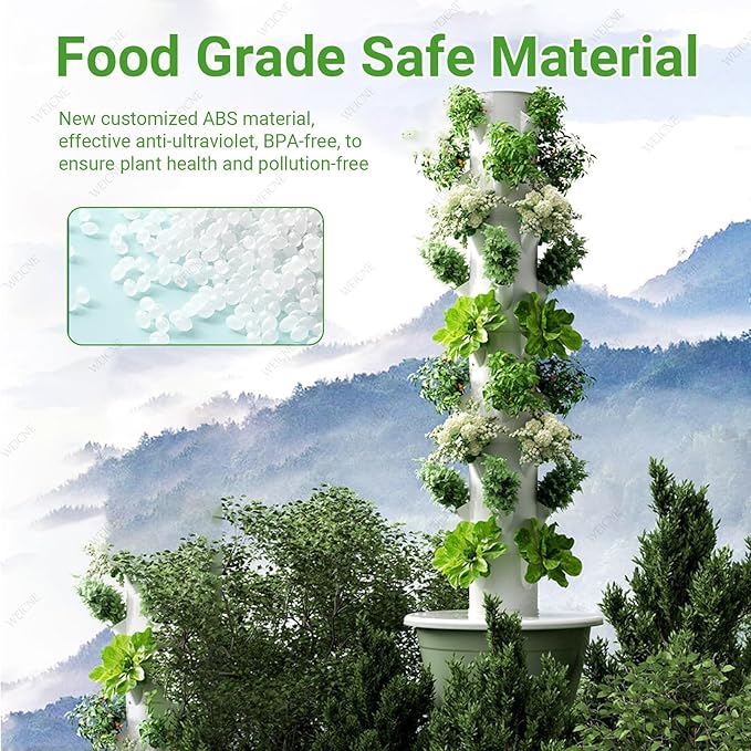 Vertical Hydroponic Growing System Kit –20/28/36 Plant Siteswith LED Grow Lights Automatic TimerHydroponic Vegetable Tower for Indoor &amp Outdoor Gardening 9LayerLED