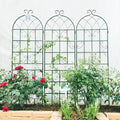 4 Pack Metal Garden Trellis 71 x 19.7 Inches Rustproof Black Trellis for Climbing Plants Like Roses Cucumbers Peas and Beans