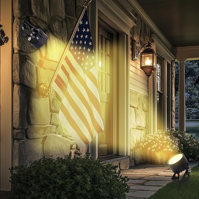 Solar Outdoor Spotlight Legacy 50X 4PK Garden Landscape Yard Pathway Light IP65 Waterproof Warm White LED Black Finish