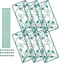 Kisangel Garden Trellis Climbing Plant Support Rack 114x45cm Outdoor Vine Frame with 7 Rods 6 Panels for Patio Garden Green Plant Stand