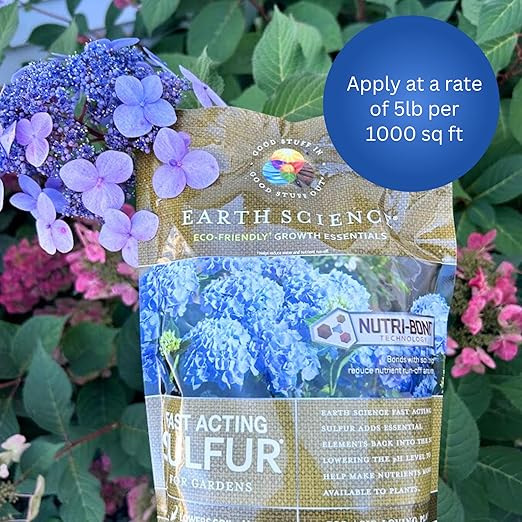 Earth Science Fast Acting Gypsum &amp Sulfur Bundle - Soil Conditioner &amp pH Adjuster Boosts Root Growth &amp Color Improves Nutrient Absorption Safe for Kids &amp Pets 5 lb Bags Each Long