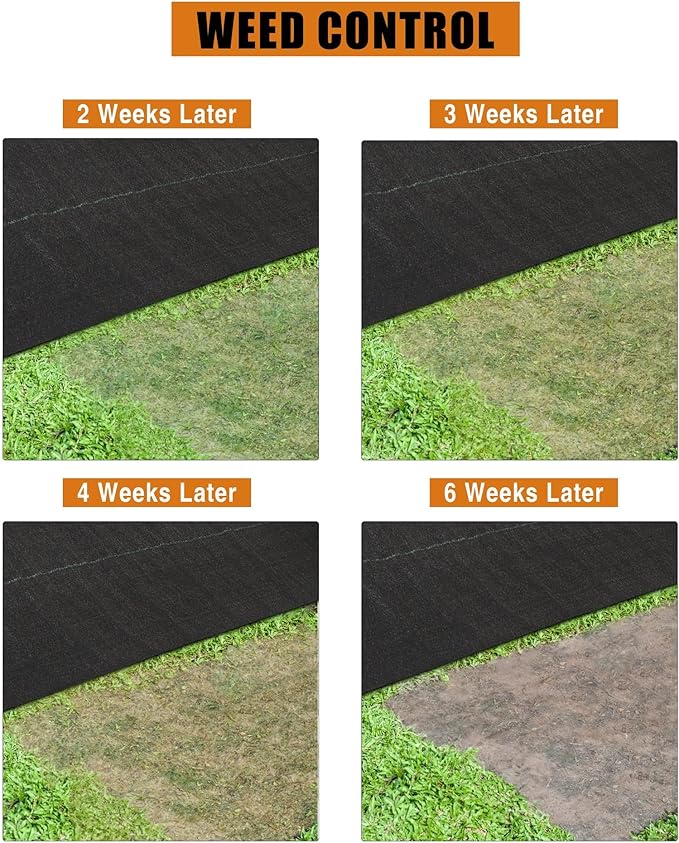 Heavy Duty Weed Barrier Landscape Fabric for Outdoor GardensWeed Blocking Gardening Mats for Soil Stabilization LandscapingWeed Barrier(4FTx300FT)