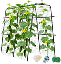 Cucumber Trellis for Raised Bed and Garden 47 H x 47 W U-Shaped Metal Garden Trellis for Climbing Plants with Nylon Netting Vegetable Support Frame