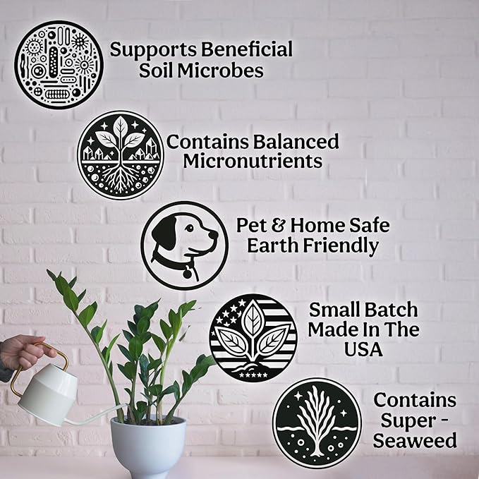 Perfect Plant Health Trio – Organic 5-5-5 Liquid Plant Food + All-in-One Dry Fertilizer + Premium 8-QT Aroid Mix – Universal Sustainable Pet-Safe Growth System