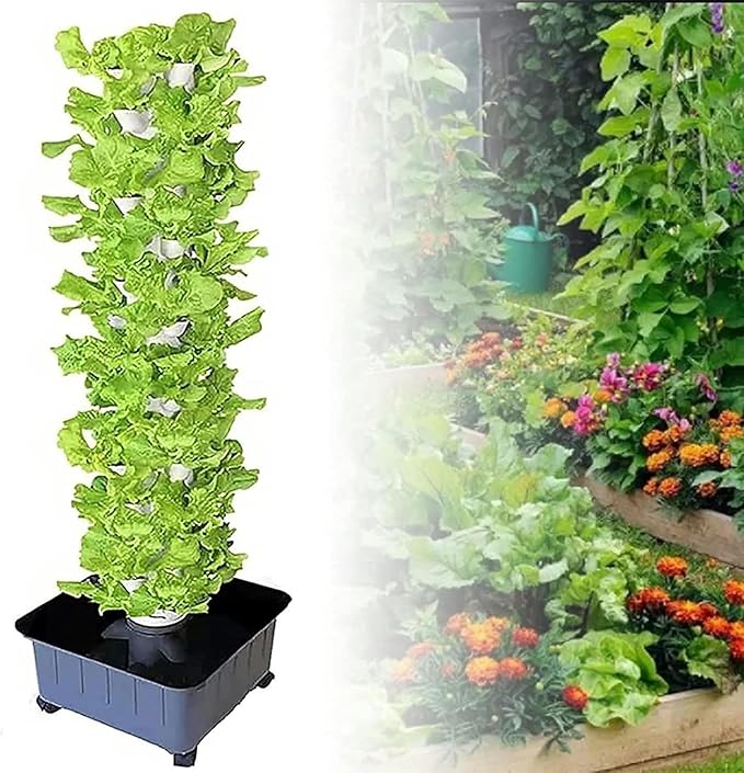 Hydroponics TowerGarden Hydroponics Growing SystemHydroponics Growing SystemPlant Vertical Hydroponicsfor IndoorFruits and Vegetables Aeroponic TowerSeeding Bed Net
