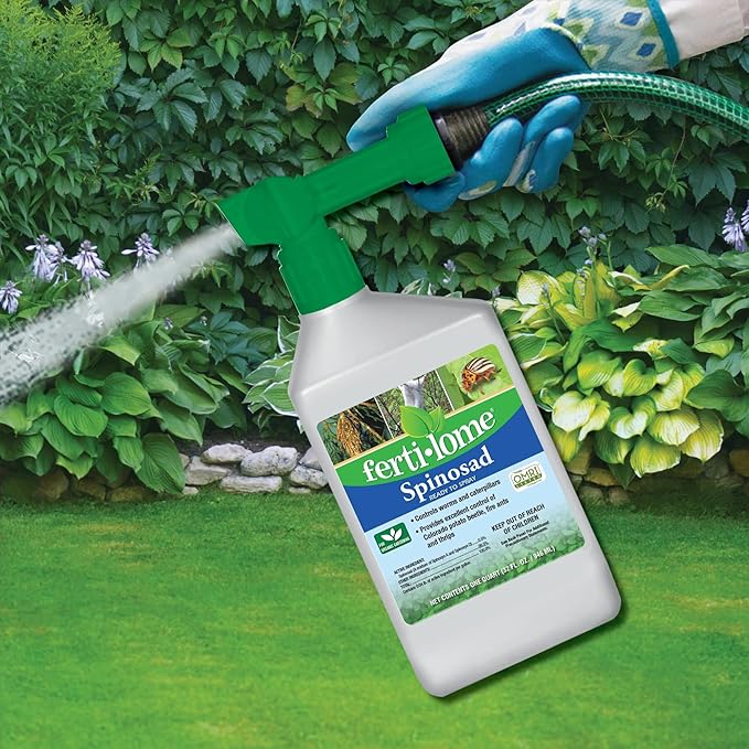 Fertilome (16064) Spinosad Insecticide Ready to Spray Spinosad Bagworm Tent Caterpiller &amp Chewing Insect Killer OMRI Listed (32 oz.)