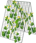 AGTEK 34 x 48 Foldable Cucumber Trellis with Garden Stakes and Zip Ties Plant Support A Frame Metal Trellis for Climbing Plants Cucumber Vegetable Flowers