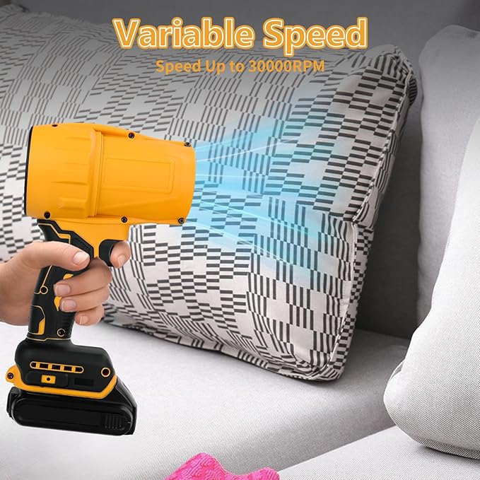 Cordless Leaf Blower for DeWalt 20V Battery 30000 RPM Handheld Jet Fan Air Blower Mini Jet Dry Blowers Fan for Patio Cleaning Lawn Car (NO Battery)