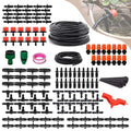 EAGLE PEAK 131 ft Automatic Drip Irrigation Kits DIY 1/4 Distribution Tubing Hose Adjustable Nozzle for Lawn Greenhouse Raised Bed Patio