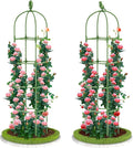 2 Pack Garden Obelisk Trellis 70IN Tall Plant Support for Climbing Vine Metal Covered Plastic Rustproof Heavy Duty Rose Trellis Indoor Outdoor (Green 70 * 11.8 * 11.8IN（H*W*L）)