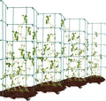 Dandat 8 Pack Green Expandable Garden Trellis for Climbing Plants Outdoor 11.9 W x 35.5 H Plant Support Large Sturdy Steel Pea Trellis for Cucumbers Peas Tomatoes and Other Vining Crops