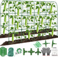 67 x 50 Cucumber Trellis for Raised Bed U-Shape Metal Large Garden Trellis for Climbing Plants Outdoors with Netting Garden Tools Cucumber Arch Trellis for Vegetable Fruit Flower Plant Support