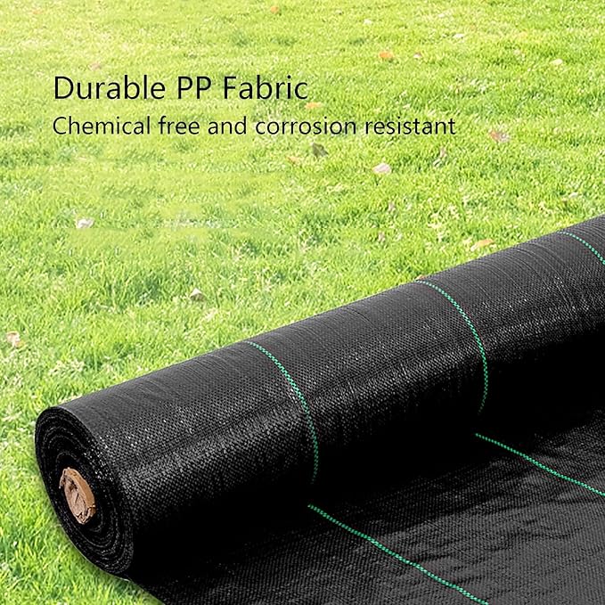 Weed Control Membrane UV Stabilised Weed Barrier Fabric Weed Matting High Tensile Strength Landscape Ground Cover for Artificial Grass Patios Paths Flower Beds(1.2 * 100m)
