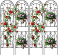 DoCred 4 Pack Garden Trellis for Climbing Plants 59 x 16 Metal Plant Trellis for Plant Support Large Decorative Outdoor Trellis for Vegetable Flower Rose Vine