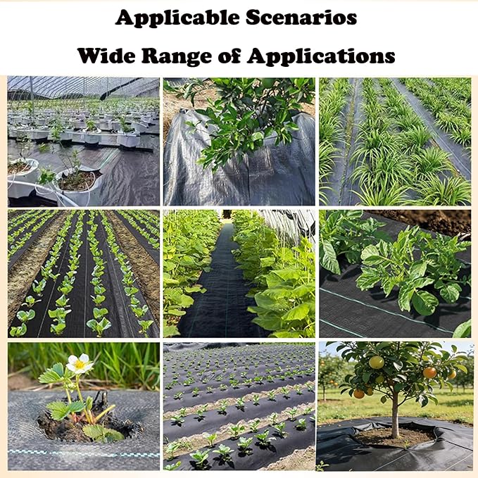 Weed Barrier Fabric Heavy Duty 4x100ft – Landscape Fabric with 40 U-Shaped Staples &amp Garden Scissors – Non-Woven Geotextile Ground Cover for Weed Control Garden Driveway &amp Patio