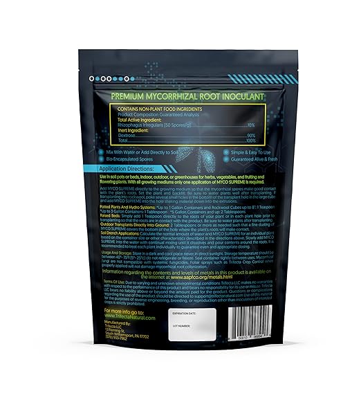 Trifecta Myco Supreme Mycorrhizal Fungi for Soil Plant Root Stimulator Ultra Concentrated Mycorrhizae for Strong Roots &amp Living Soil Tree Rose and Flower Care