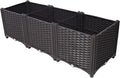 Deep Raised Garden Bed Plastic Planter Boxes for Vegetables Flowers Herbs and SucculentsSelf-Watering Planter Box Raised Bed to Grow Flowers Herbs &amp Vegetables 47.2 L X 15.7 D X 14.7 H