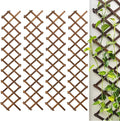Wooden Lattice Wall 4Pack-Expandable Plant Garden Trellis for Climbing Plants Outdoor Air Plant Vertical Rack Wall Decor for Room Patio
