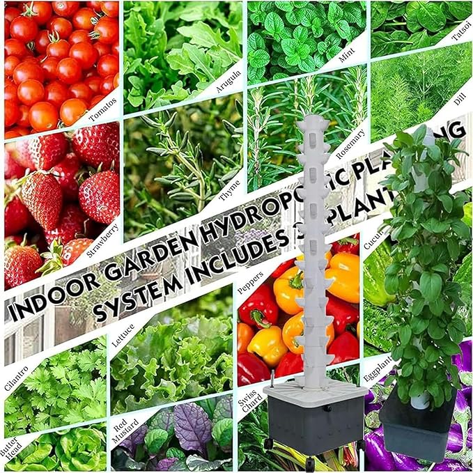 AMNOOL 15-Layer 45-Hole hydroponic Tower Set hydroponic Planting System soilless Cultivation Tower Garden hydroponic Vertical hydroponic Tower