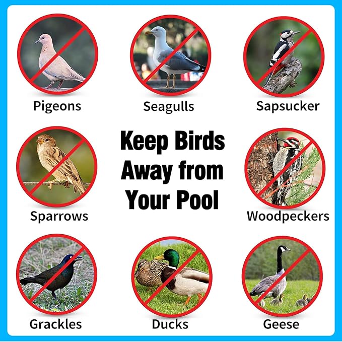 Pool Bird Deterrent Scarecrow Protector 7 ft Automatic Swinging and Make a Sound Keep Birds/Ducks/Heron/Pigeons/Goose/Woodpecker/Crow/Sparrow Away Widly Used for PoolBackyard Boats House Roofs