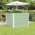 Outdoor Metal Raised Garden Bed Steel Planter Box for Gardening Vegetables Fruits Flowers Easy Assembly 39.37 x 39.37 x 29.53 in Green -574