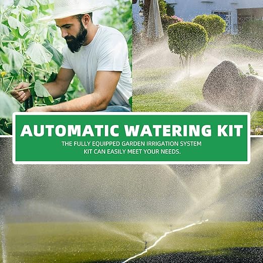 Milisten Automatic Drip Irrigation Kit 15m Micro Drip Irrigation System for Garden Greenhouse Outdoor Watering with Tubing and Connectors