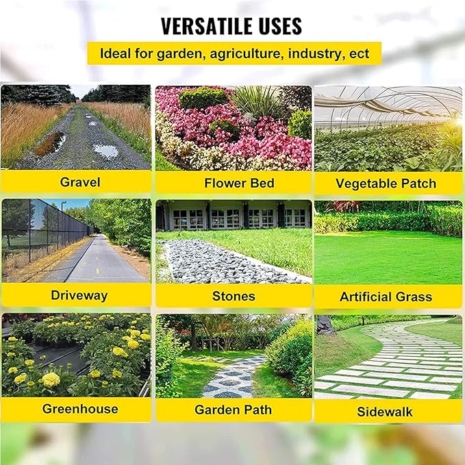 Weed Barrier Landscape Fabric Heavy Duty Garden Landscape Fabric Outdoor Weed Mat Weed Control Gardening Mat for Vegetable Patio (Size : 1.52 * 61m/5 * 200ft)