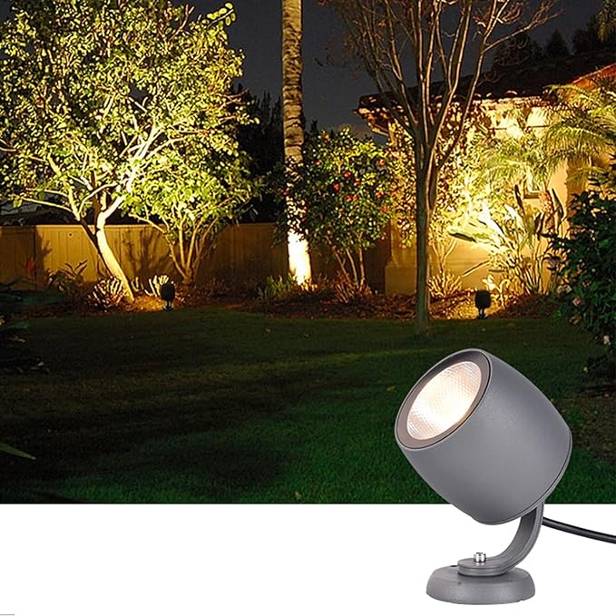 Outdoor Spotlight Rotatable LED Landscape Light Decorative Lights IP65 Waterproof for Doorways Garden Garages Lawn(Warm White20W-AC12V)