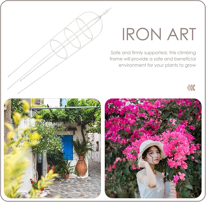 Metal Garden Trellis Climbing Plant Support Frame 31cm Diameter X 1.6m Height Outdoor Climbing Plant Frame for Balcony Roses Clematis