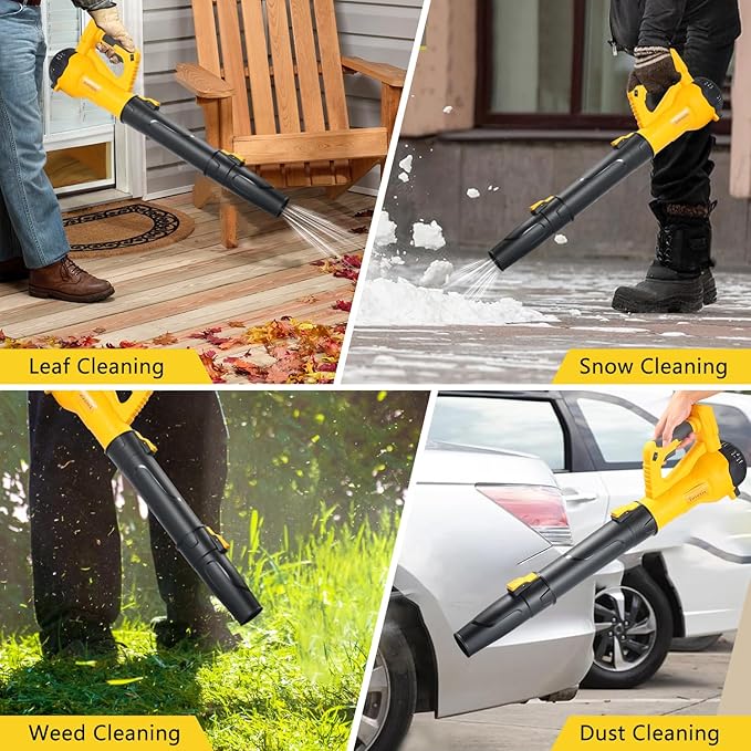 Leaf Blower Cordless for DEWALT Battery (No Battery) - 580CFM &amp 6 Speed Levels Electric Brushless Cordless Handheld Blower for Town Care Patio Blowing Leaves and Snow