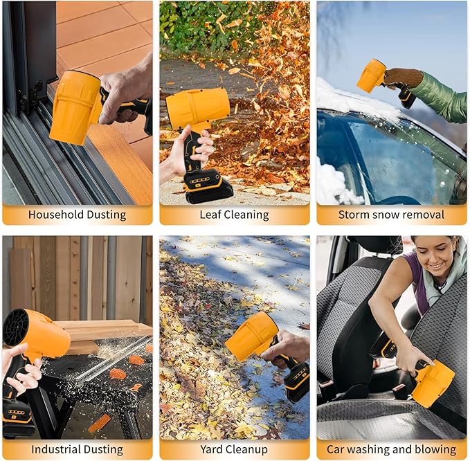 Cordless Leaf Blower for DeWalt 20V Battery 30000 RPM Handheld Jet Fan Air Blower Mini Jet Dry Blowers Fan for Patio Cleaning Lawn Car (NO Battery)