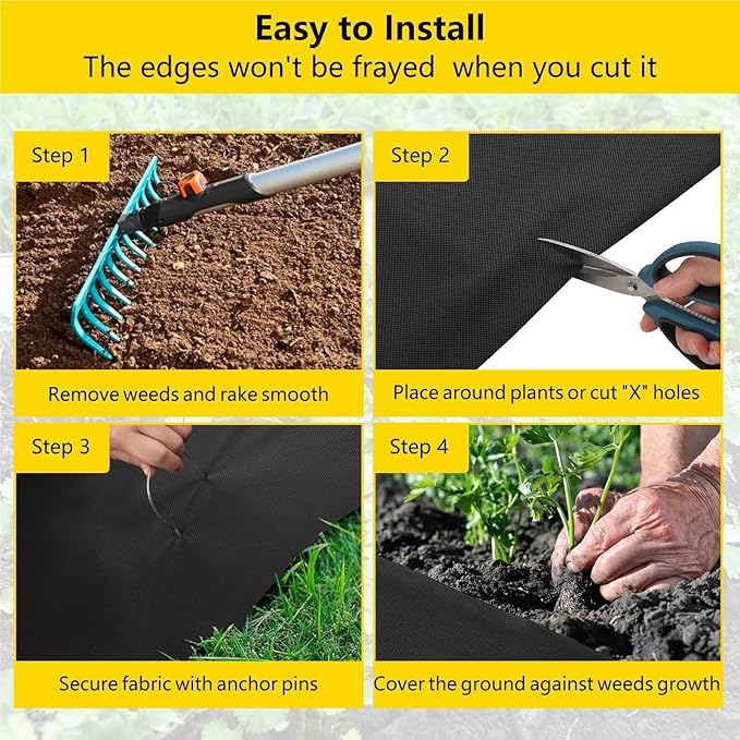 Geotextile 3FT*300FT Geotextile Base Cloth Weed Barrier Fabric Woven Weed Control Fabric Outdoor Floor Industrial Weed Barrier