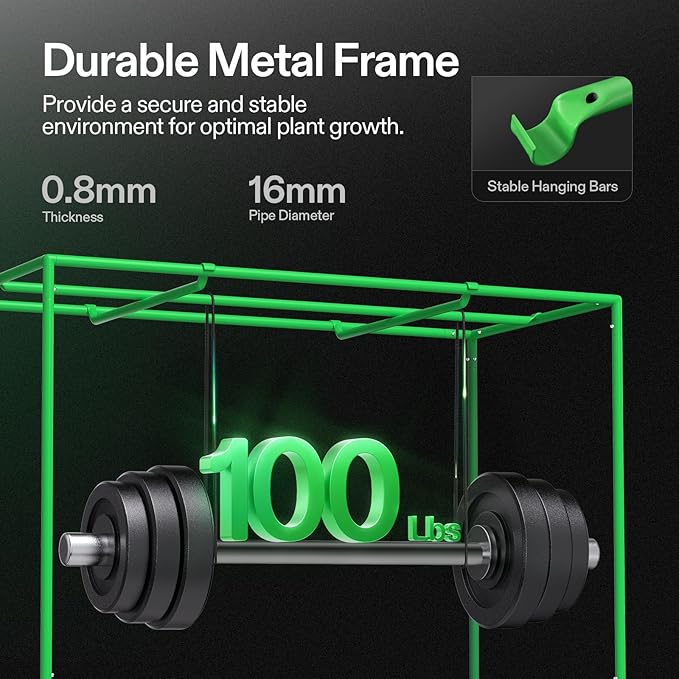 VIVOSUN S538 5x2.7 Grow Tent 60x32x80 High Reflective Mylar with Observation Window and Floor Tray for Hydroponics Indoor Plant for VS2000/VSF4300