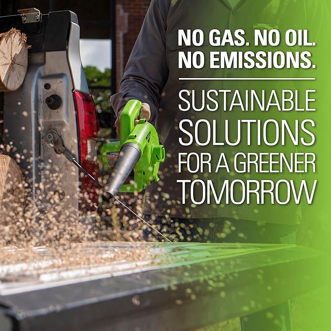 Greenworks 24V (90 MPH / 180 CFM / 200+ Compatible Tools) Cordless Shop Blower 2.0Ah Battery and Charger Included