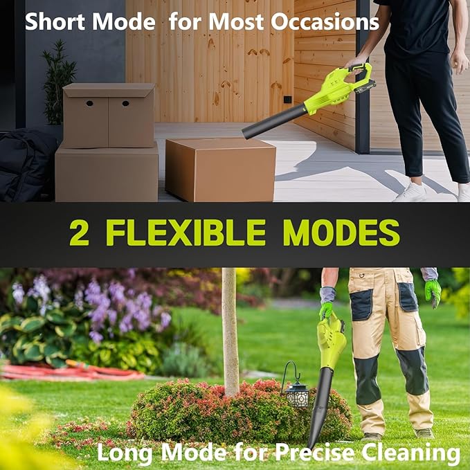 Leaf Blower Cordless 20V Electric Leaf Blower Cordless with Battery and Charger- 150MPH 3 Speeds 17000RPM Lightweight Battery Leaf Blowers for Lawn Care Patio Yard Car Leaves and Grass
