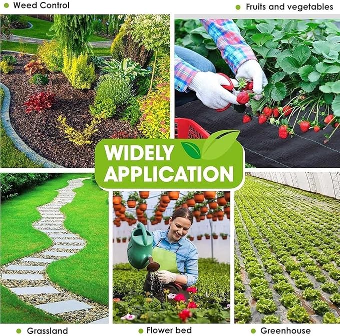 Folded Ground Cover MembraneWeed Membrane Weed Barrier Fabric Weed Control Membrane Weed Barrier Landscape Fabric for Landscaping Farming Gardening and Agriculture(3Ft*32Ft/1 * 10m)