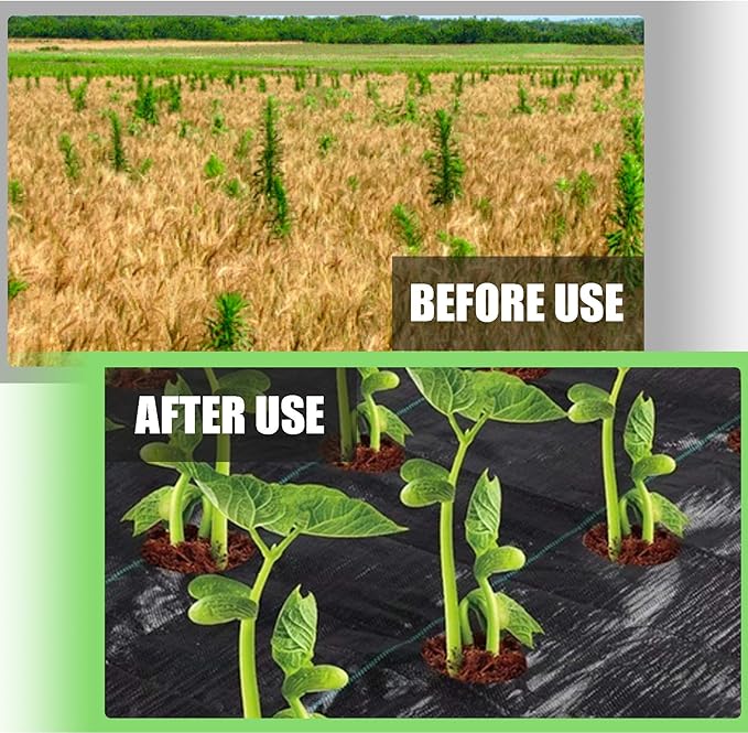 4FT x 200FT Weed Barrier 3.2oz Landscape Fabric Soft for Long Term Use Heavy-Duty Weed Blocker Fabric for Plantations