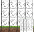 2 Packs Metal Garden Trellis for Climbing Plants Outdoor-Durable Iron Plant Trellis for Flowers Tomato Cucumber Rose Vegetable Support &amp Garden Decoration