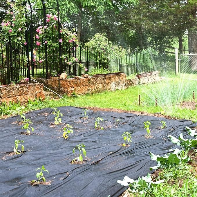 Weed Control Film Weed Control Fabric Garden Weed Barrier Fabric Geotextile Landscape Fabric for Flower Bed(0.9x15m/3x50ft)