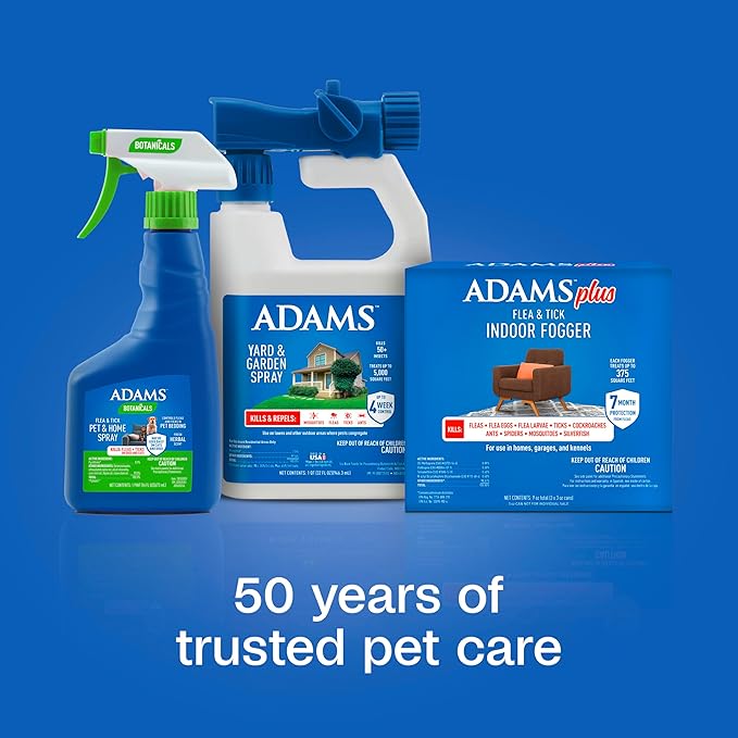 ADAMS Plus Flea &amp Tick Indoor Fogger 3 x 3 oz Cans Kills Fleas Flea Eggs Ants House Flies Cockroaches Mosquitoes and Many Other Pests Indoor House Treatment Each Fogger Treats 375 sq ft