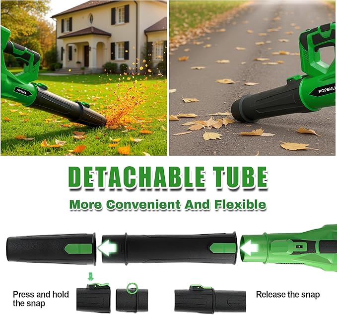 Leaf Blower 21V Cordless Blower with 2 x 4.5Ah Batteries and 1 Hour Fast Charger Lightweight Leaf Blower for Patio Cleaning Lawn Care Blowing Fallen Leaves and Dust etc.