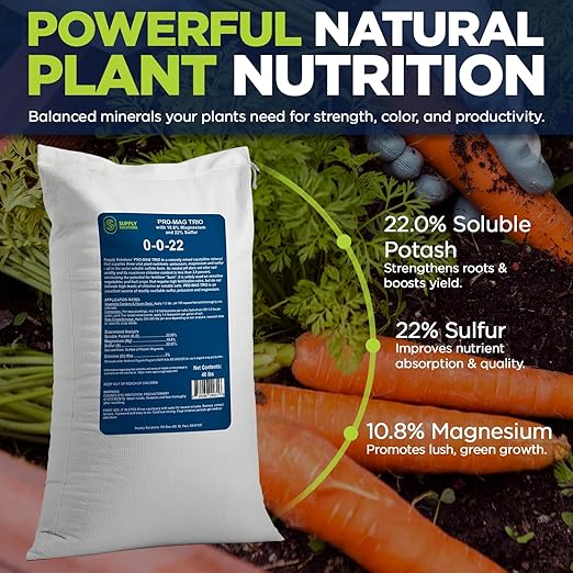Supply Solutions | 0-0-22 Pro-Mag Trio - High Potassium Magnesium &amp Sulfur Fertilizer for Lawns Turf Palm &amp Fruit Trees - Water-Soluble Plant Food for Stronger Growth &amp Higher Yields (4