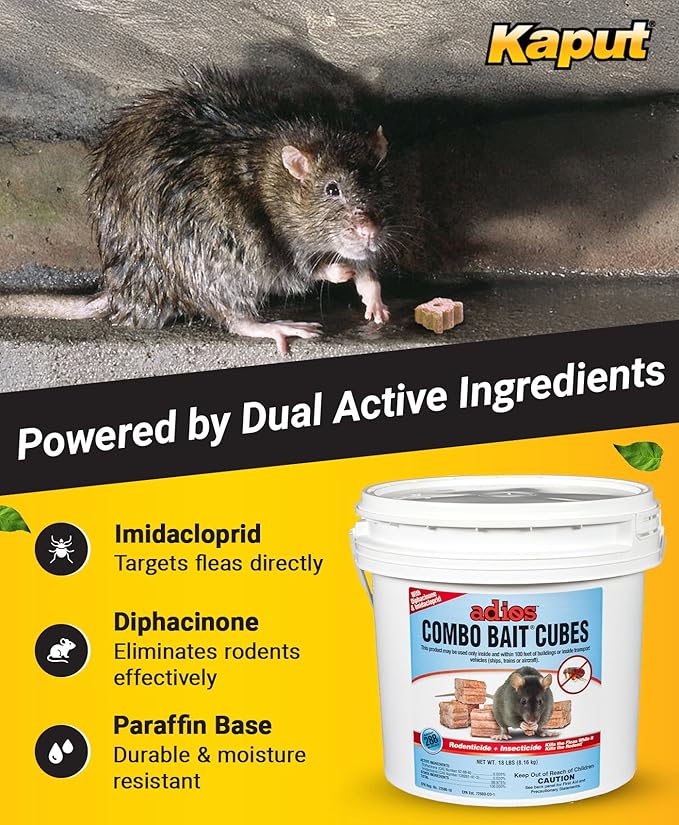 Kaput Adios Rodent Combo Bait Cubes