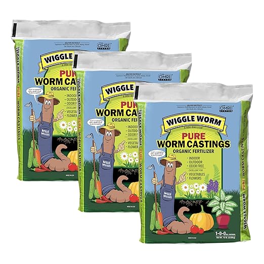 100% Pure Organic Mineral-Dense Worm Castings Fertilizer 15lbs - Improves Soil Fertility and Aeration for Growing Better Houseplants Vegetables and More Pack of 3