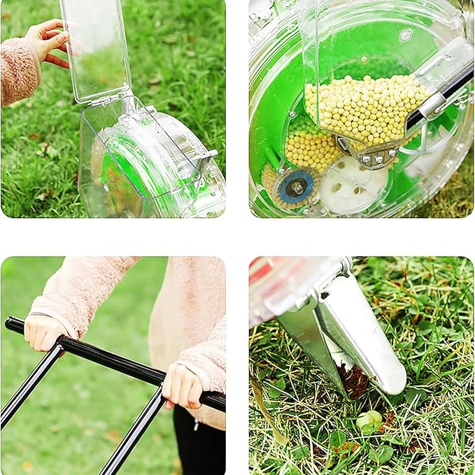 Garden Agricultural Seeds DispenserManual SeederMulti-Function Precision PlanterRoller Corn Seeder with 12 NozzlesGarden Seeder for Corn Cotton Soybean Peanut