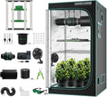 Mars Hydro 3x3 Smart Grow Tent Kit Complete System with WiFi-Integrated Controller 43FC-E3000 APP Control Dimmable 1184Pcs Grow Light1680D High Reflective Mylar4inch Automatic Ventilation System