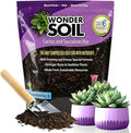 WONDER SOIL | Organic Cactus &amp Succulent Soil Mix (12 Quarts) | Fast Draining Living Coco Coir Loaded w/Nutrients | Ready to Plant Indoor/Outdoor Peat-Free Potting Soil | 3 LB Expands to 12 Quarts