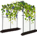 DoCred Tall Garden Arch Trellis for Climbing Plants 79 Inch Tall Metal Plant Support Trellis Archway for Climbing Vine Vegetable/Fruit/Flower Outdoor Yard Lawn Garden Arch Tunnel Trellis