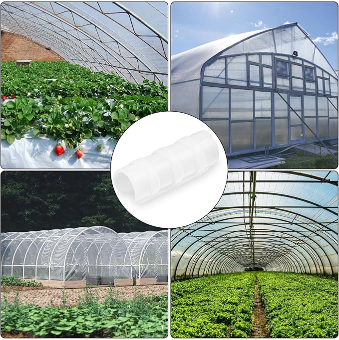 80PCS 3/4 inch Greenhouse Clips White Greenhouse Clamps Black Plastic Clamps Garden Buildings Tube Clips for PVC Pipe Greenhouse Films Sunshade Nets Shelters Farming Gardening