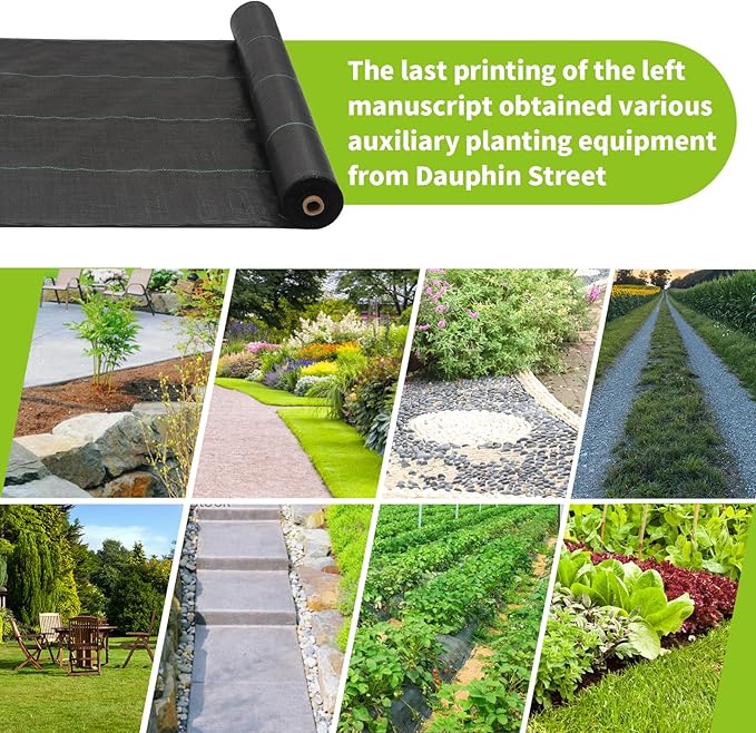 3x100ft 3.2OZ Weed Barrier Landscape Fabric Heavy Duty Woven Weed Control Fabric High Permeability Good for Flower Bed Geotextile Fabric Underlayment Driveway (6ft*300ft)